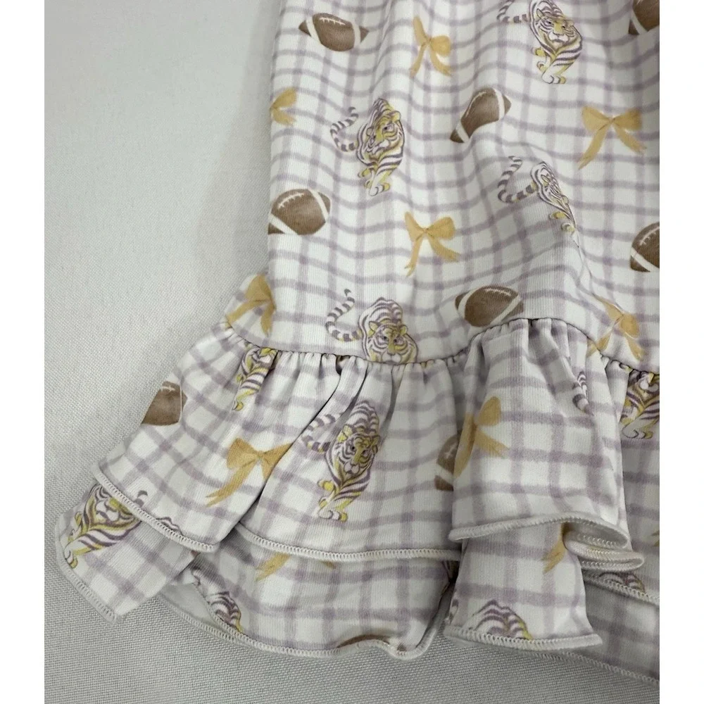 NWT Seaux Smocked LSU Tiger Football Bloomer Set‎ Toddler Girls Size 4T